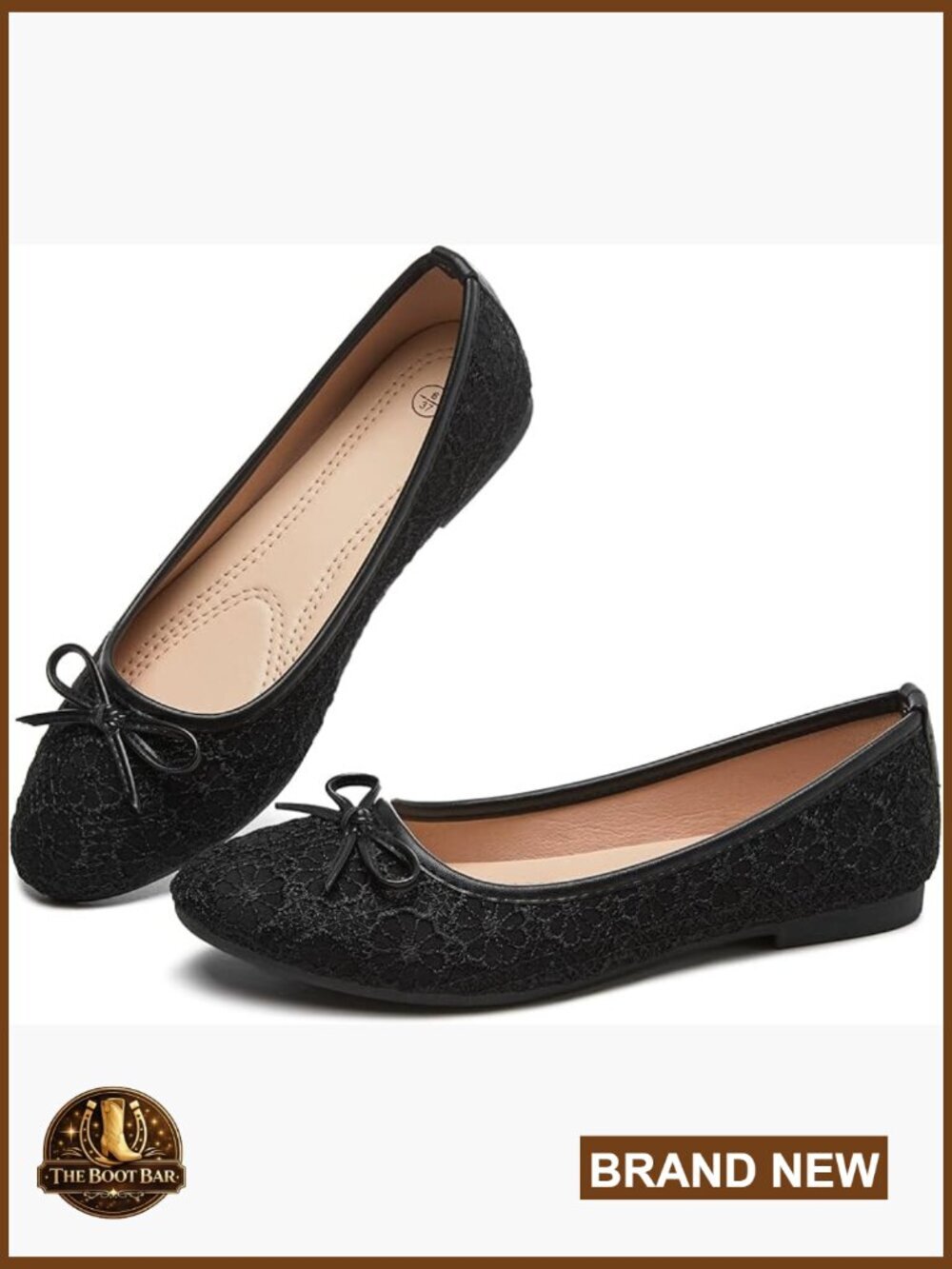 Point Toe Ballet Flats with Bow, Memory Foam Insole, Foldable Travel Shoes